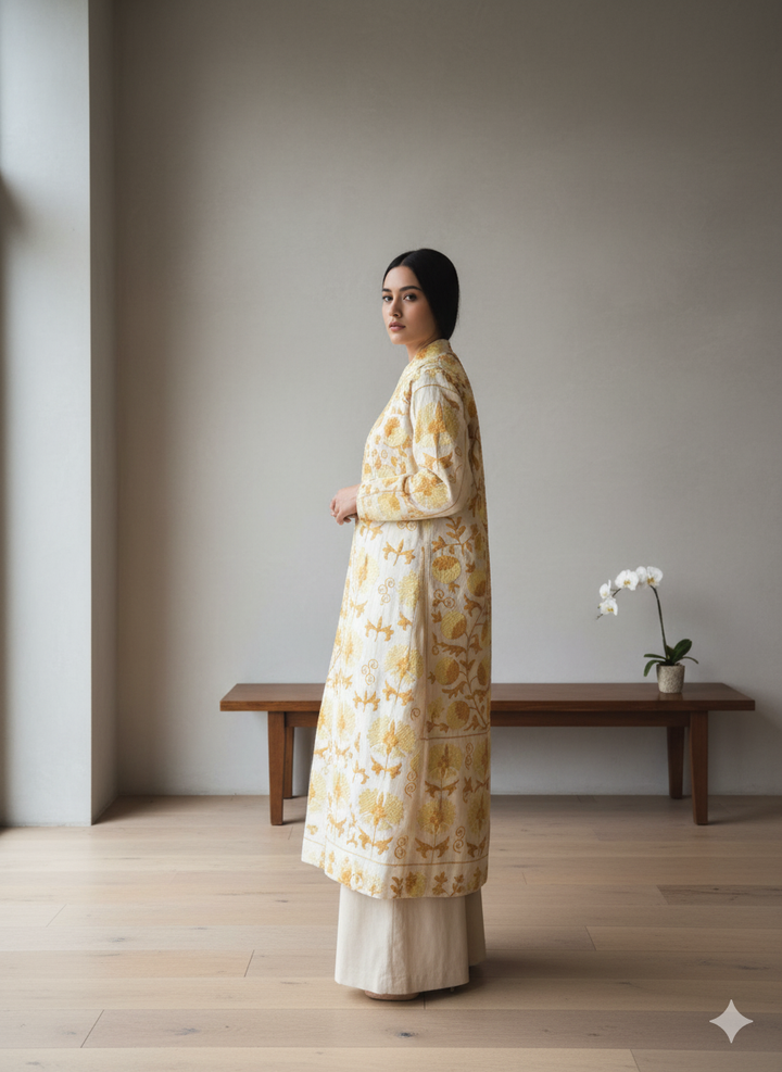 Golden Suzani Embroidered Coat