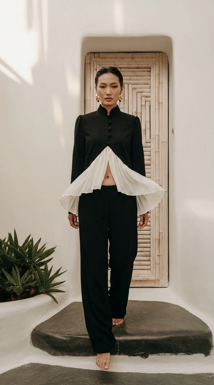 Button-Up Ruffle Top