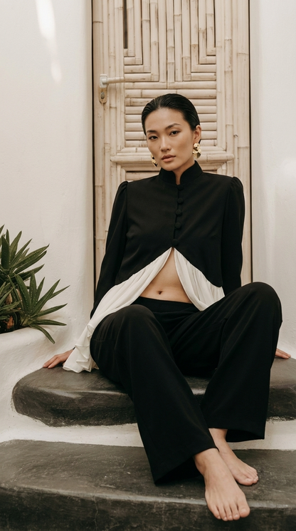 Button-Up Ruffle Top