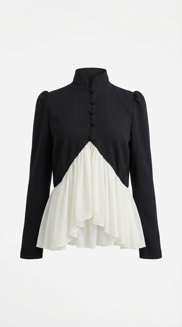 Button-Up Ruffle Top