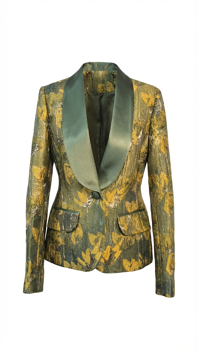 Floral Gold Blazer