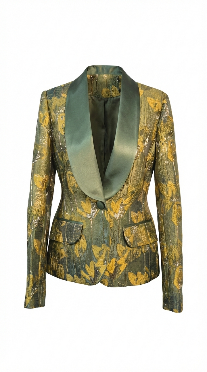 Floral Gold Blazer