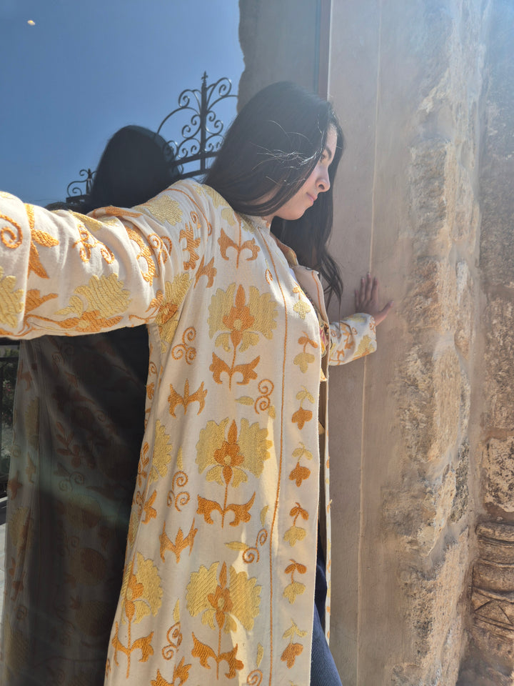 Golden Suzani Embroidered Coat