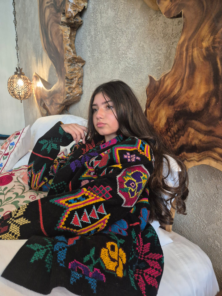 Embroidered Black Corduroy Jacket