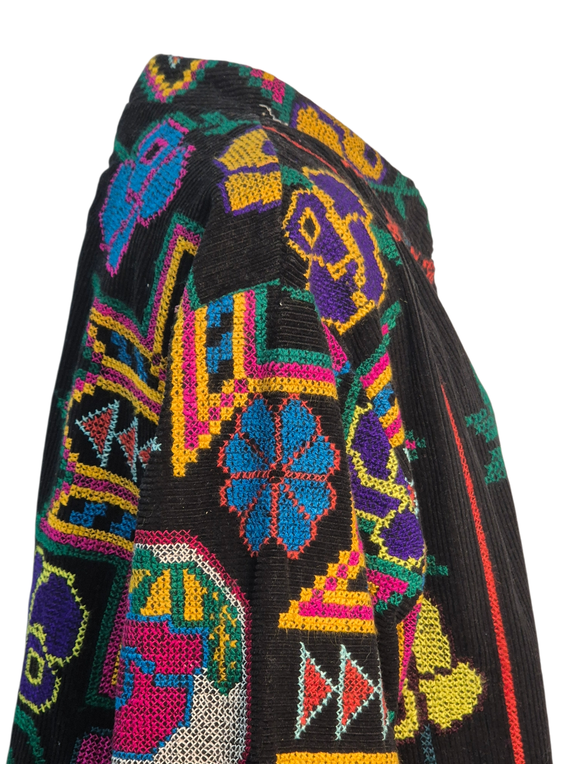 Embroidered Black Corduroy Jacket