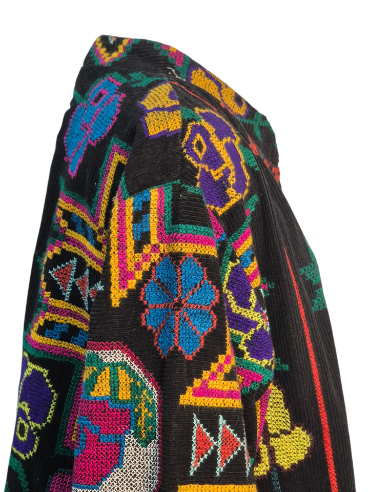 Embroidered Black Corduroy Jacket