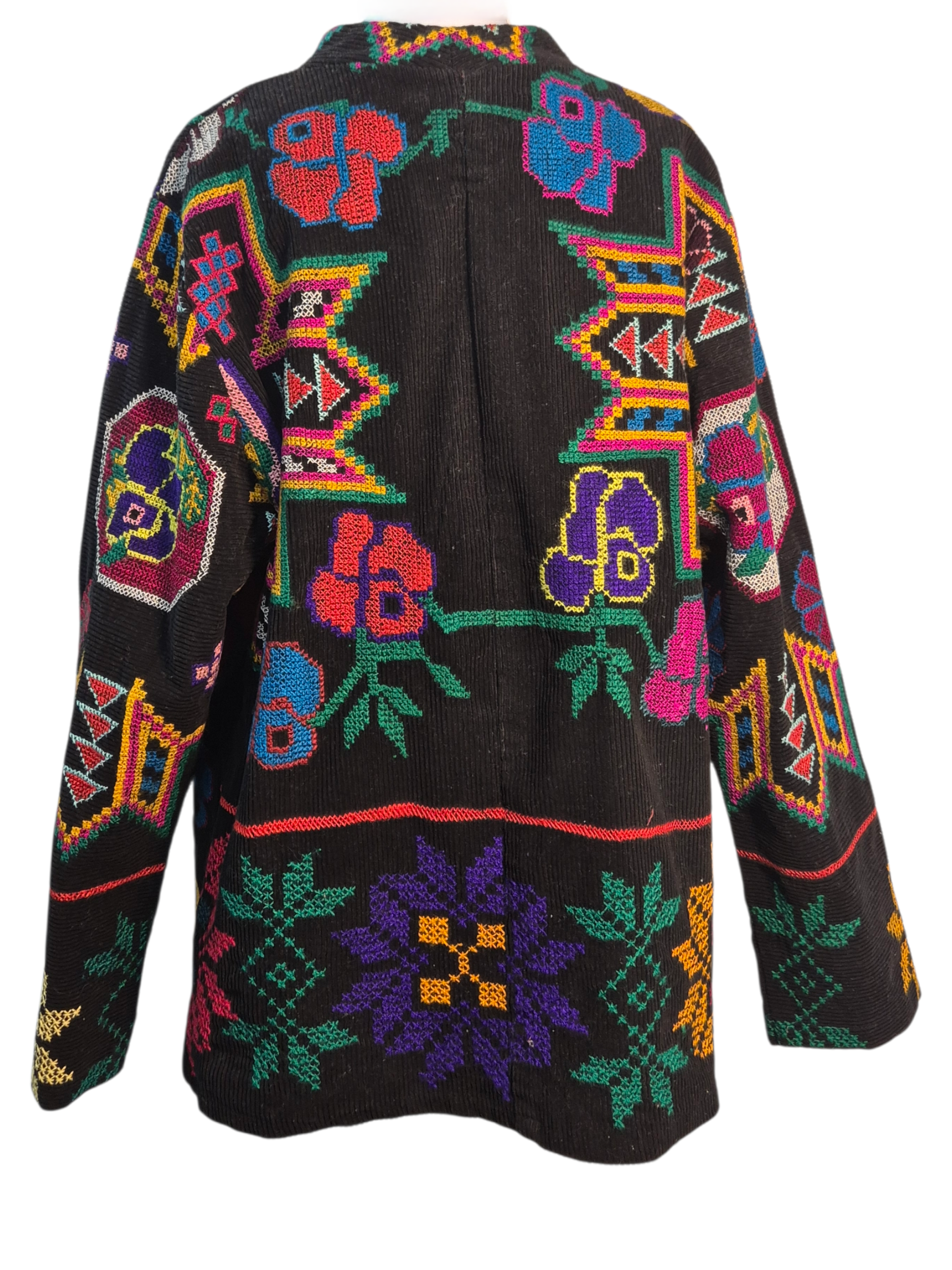 Embroidered Black Corduroy Jacket