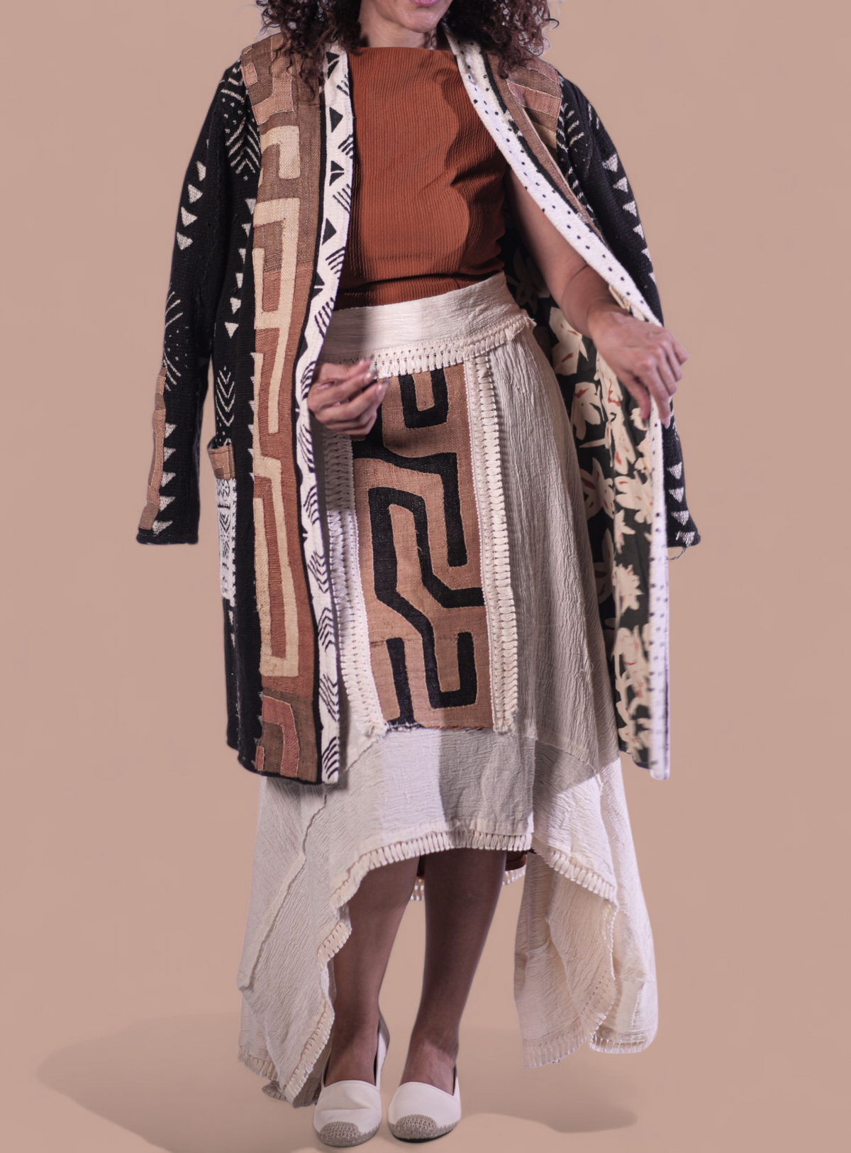 African Mud Cloth Hand Weaving jacket