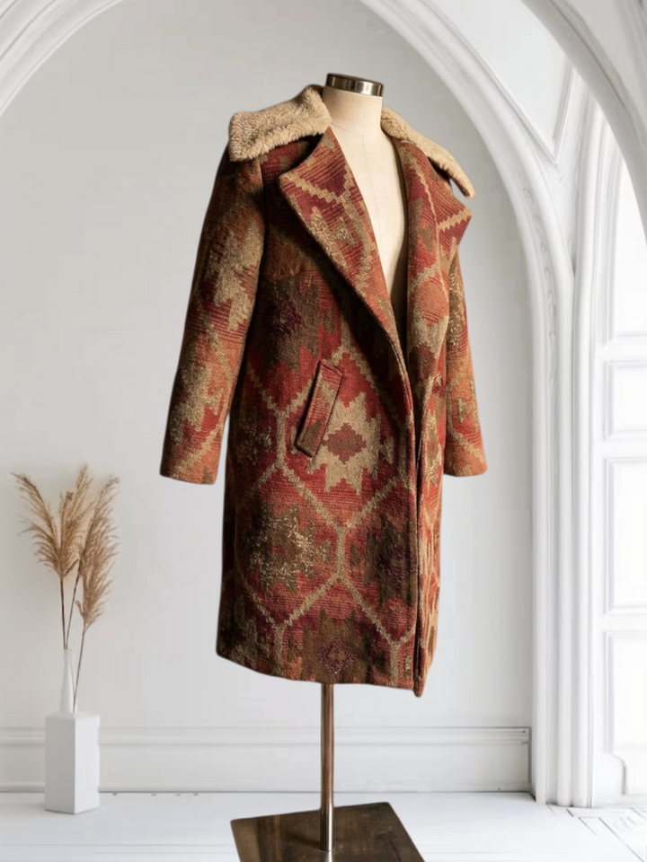 Wool Coat, Full Vegan Shearling fur Lining