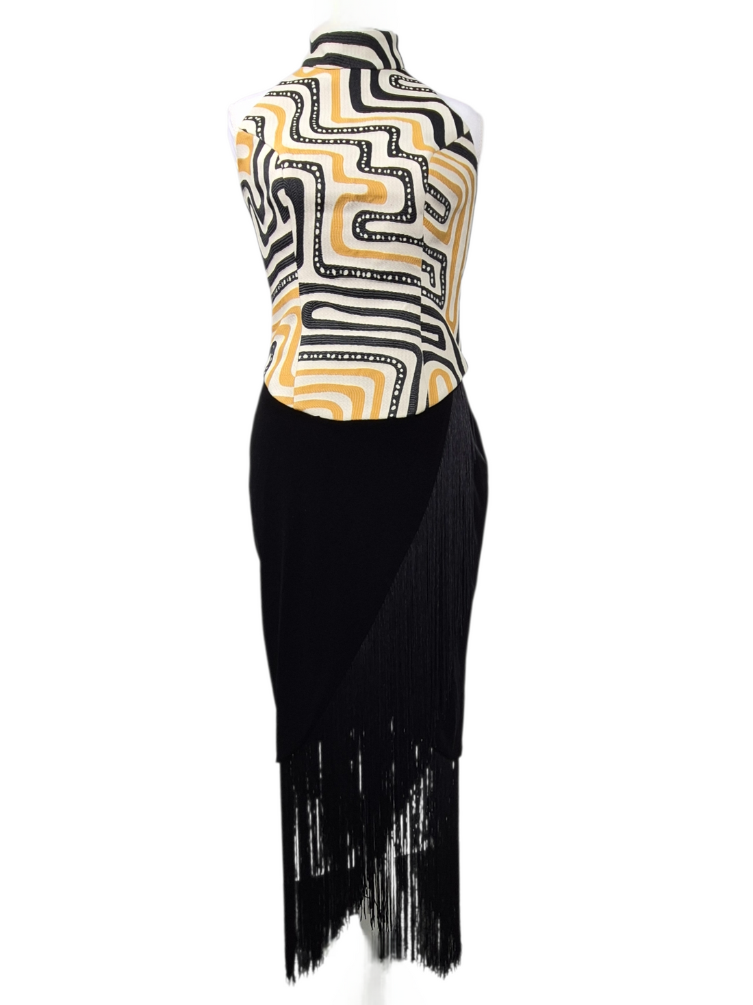 Velvet Fringe Tassel Midi Skirt