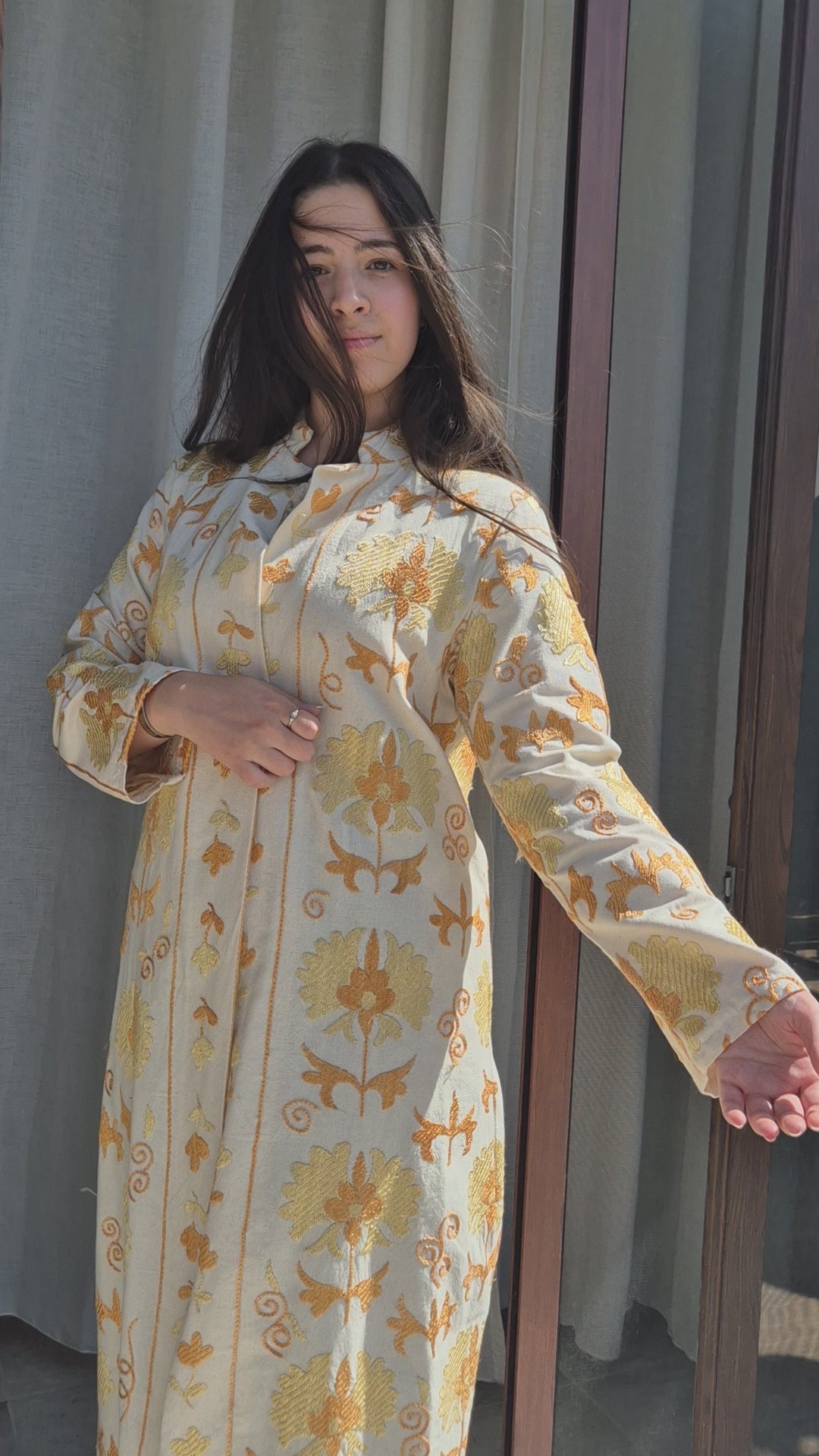 Golden Suzani Embroidered Coat