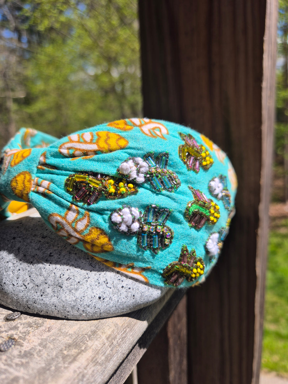 Turquoise Floral Headband