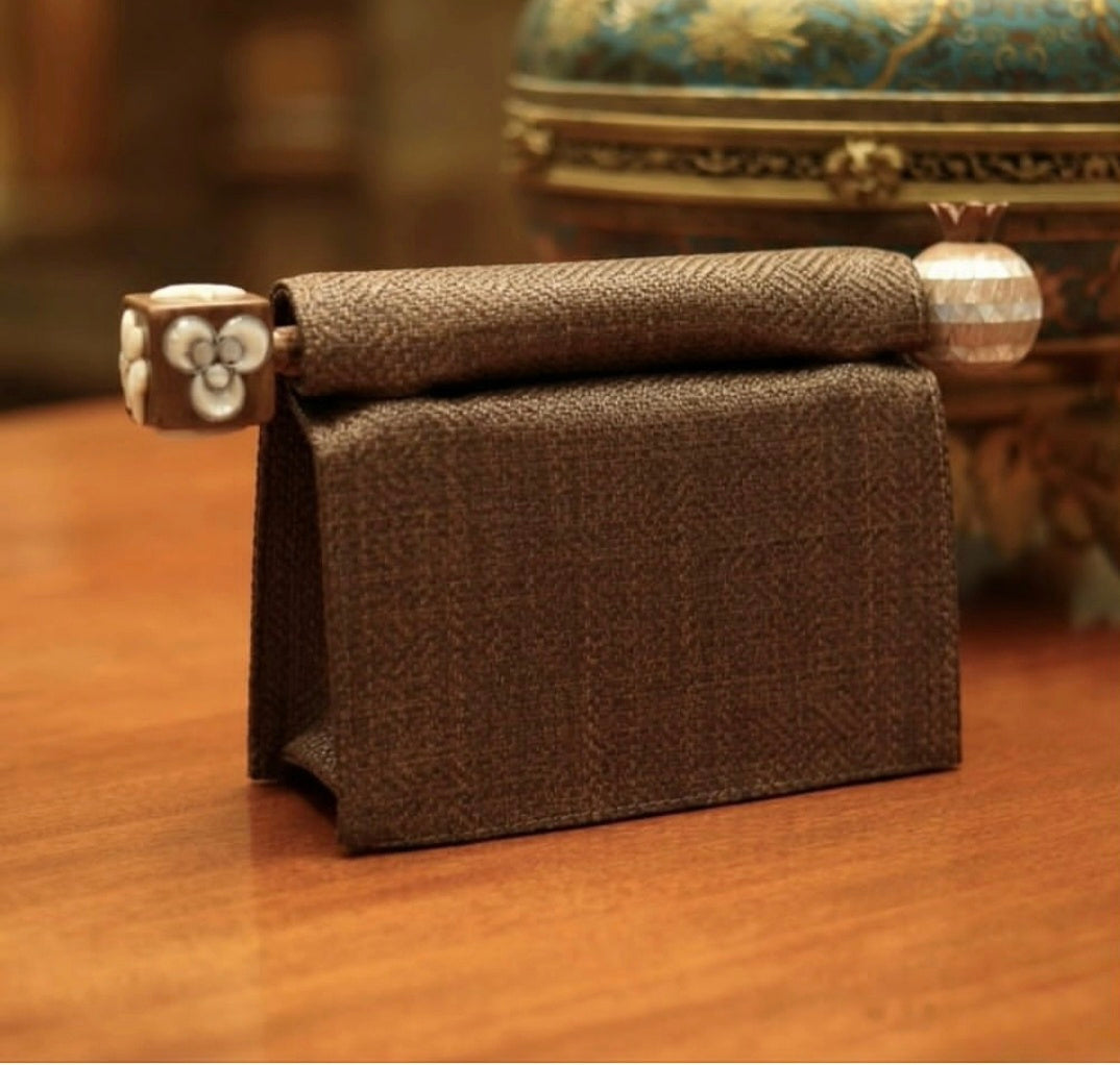 Mini Roll Bag – Bronze Basket Weave