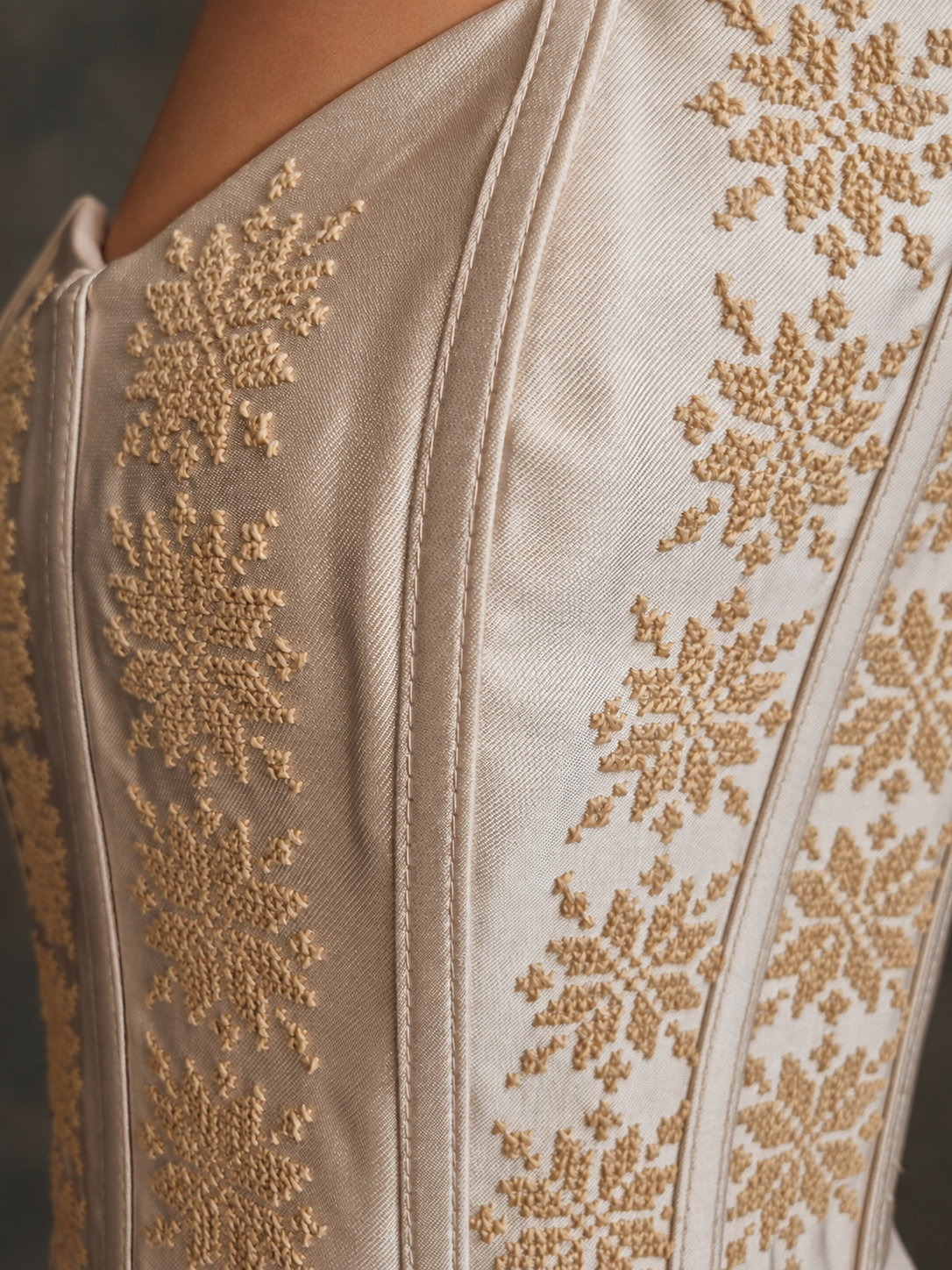 Hand-Embroidered Palestinian Tatreez Corset