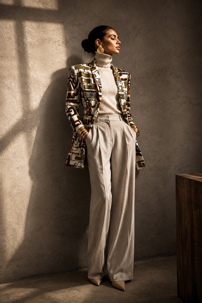 Inka God Print Blazer