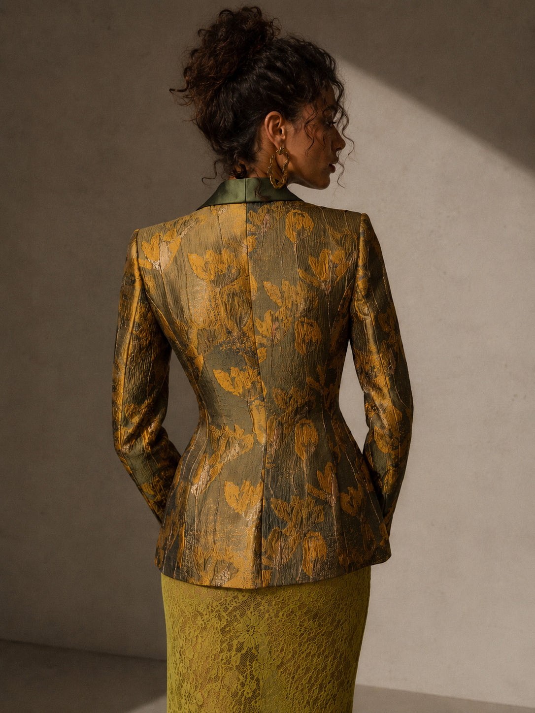 Floral Gold Blazer