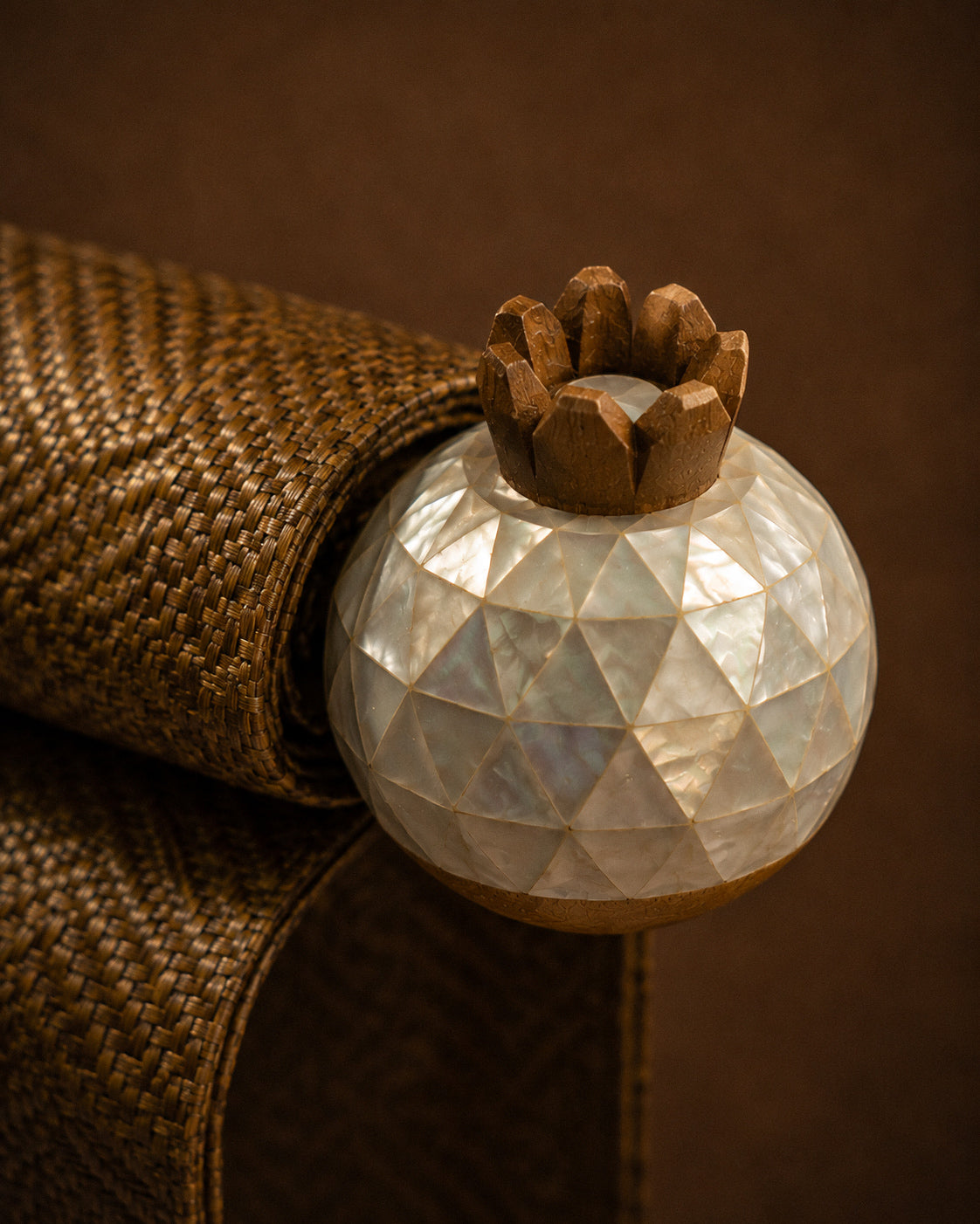 Mini Roll Bag – Bronze Basket Weave