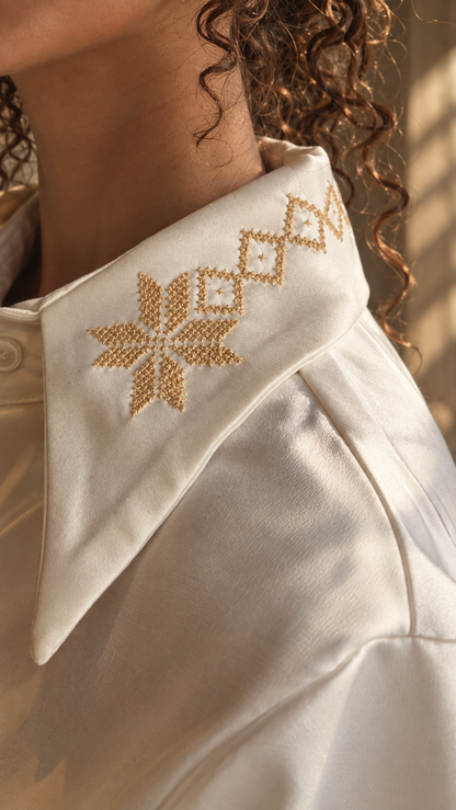 Hand-Embroidered Palestinian Tatreez Shirt