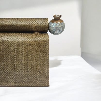 Mini Roll Bag – Bronze Basket Weave