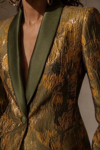 Floral Gold Blazer