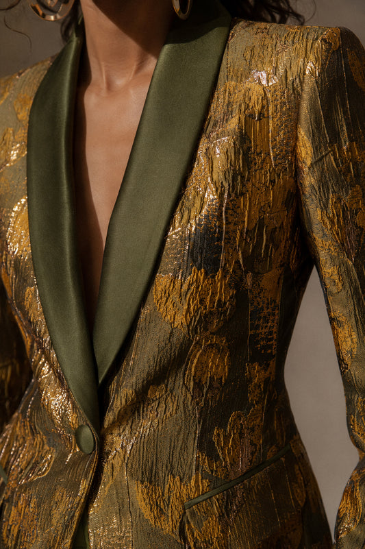 Floral Gold Blazer