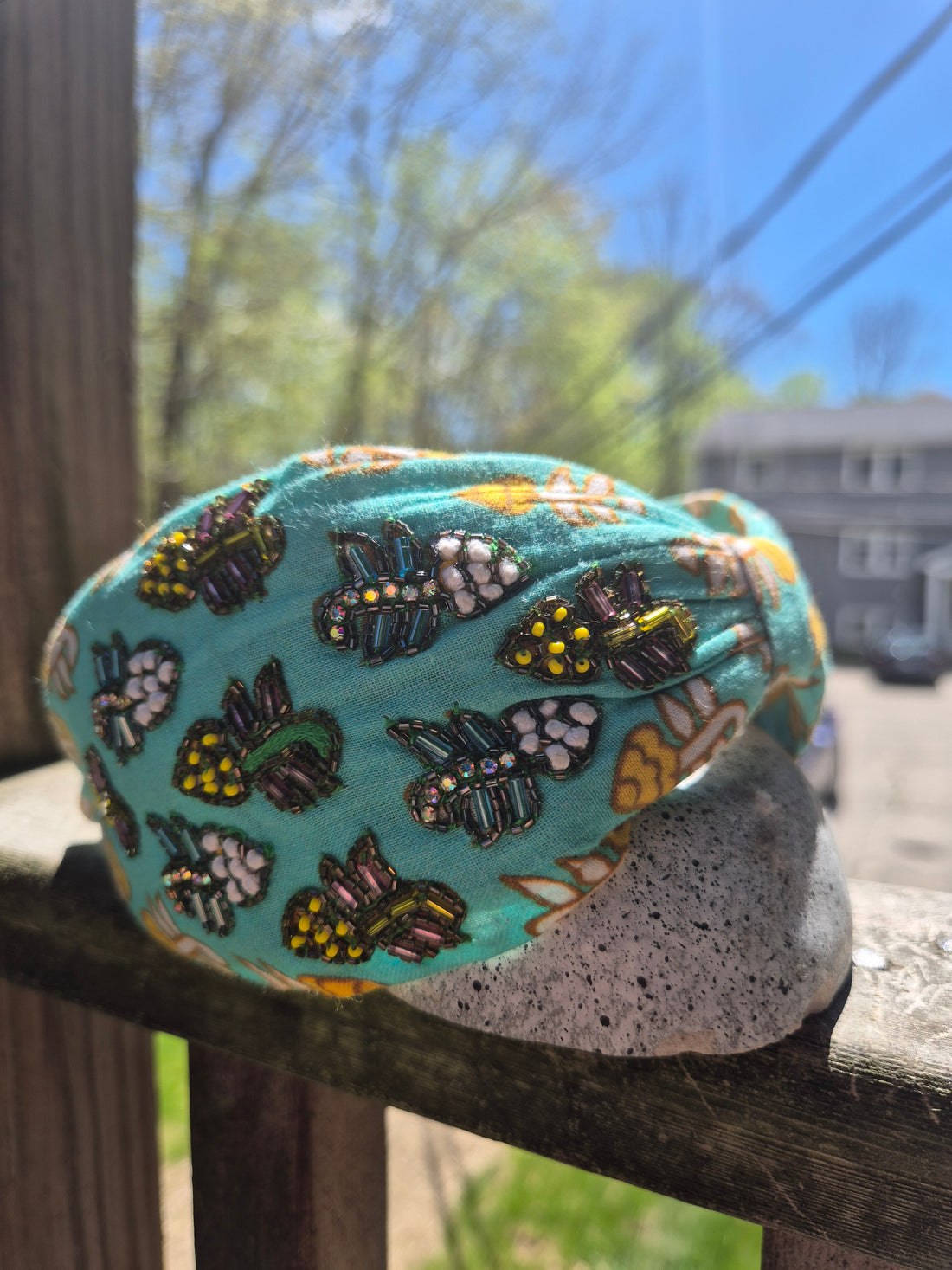 Turquoise Floral Headband
