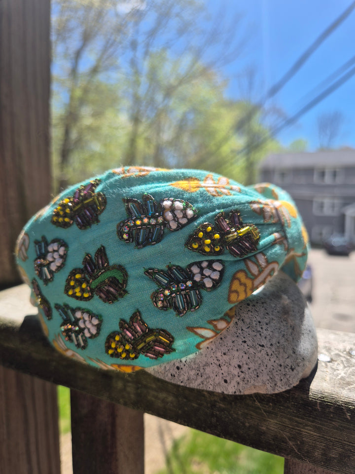 Turquoise Floral Headband