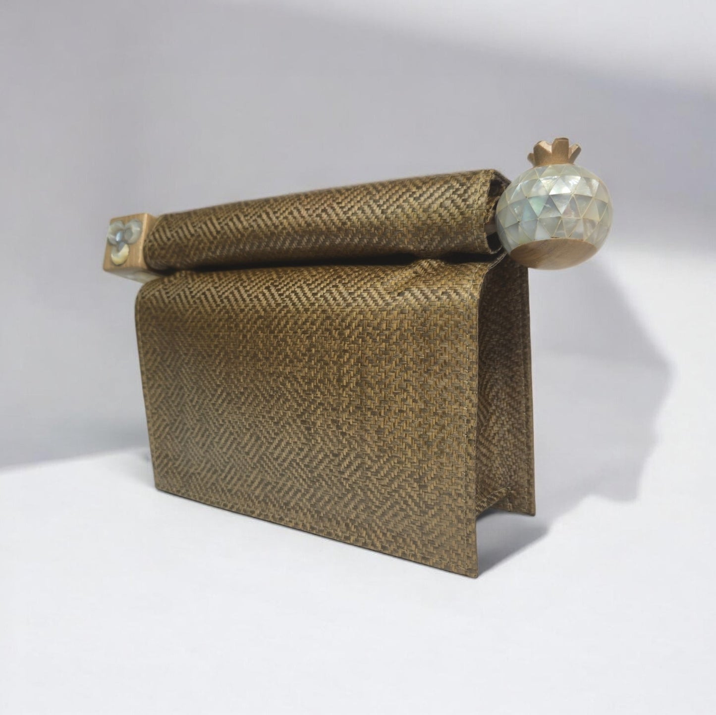 Mini Roll Bag – Bronze Basket Weave