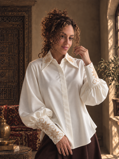 Hand-Embroidered Palestinian Tatreez Shirt